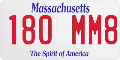 MA license plate 180MM8