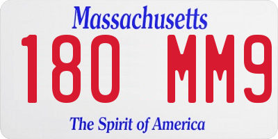 MA license plate 180MM9