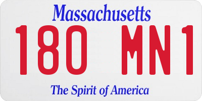 MA license plate 180MN1