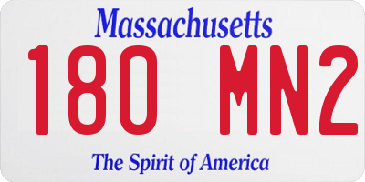 MA license plate 180MN2