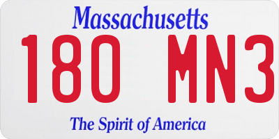 MA license plate 180MN3