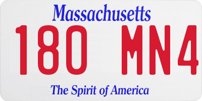 MA license plate 180MN4