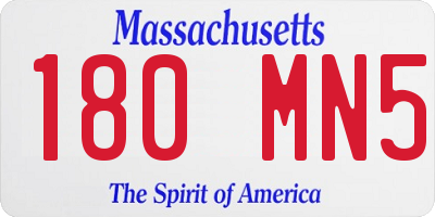 MA license plate 180MN5