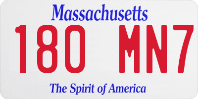 MA license plate 180MN7