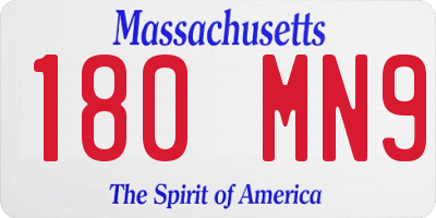 MA license plate 180MN9