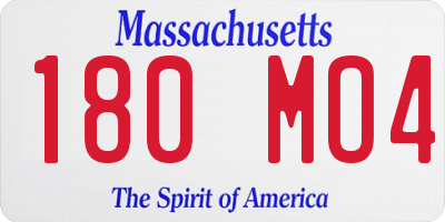 MA license plate 180MO4