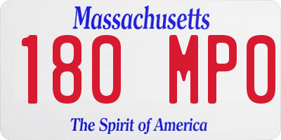 MA license plate 180MP0