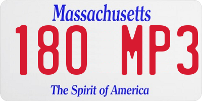 MA license plate 180MP3