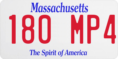 MA license plate 180MP4