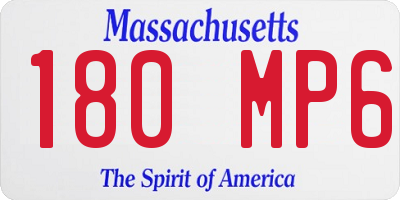MA license plate 180MP6