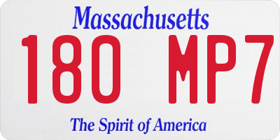 MA license plate 180MP7