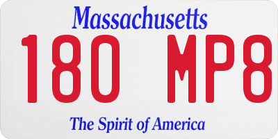 MA license plate 180MP8
