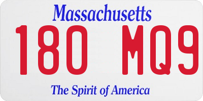 MA license plate 180MQ9