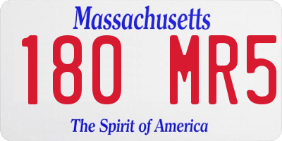 MA license plate 180MR5