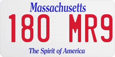 MA license plate 180MR9