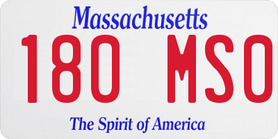 MA license plate 180MS0