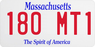 MA license plate 180MT1