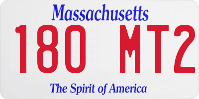 MA license plate 180MT2