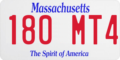 MA license plate 180MT4