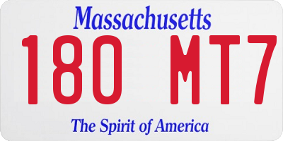 MA license plate 180MT7