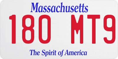 MA license plate 180MT9