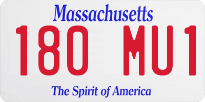 MA license plate 180MU1