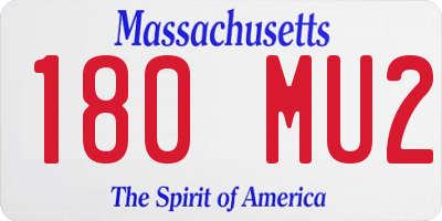 MA license plate 180MU2