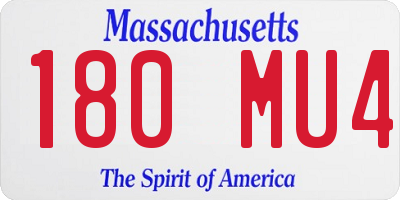 MA license plate 180MU4
