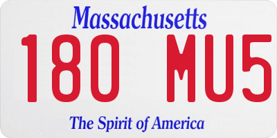 MA license plate 180MU5