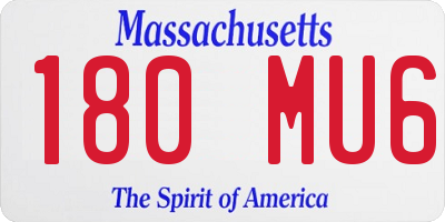 MA license plate 180MU6