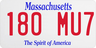 MA license plate 180MU7