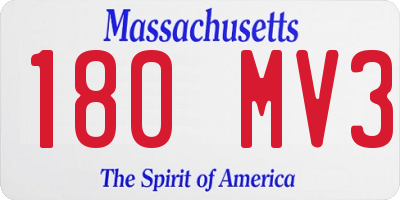 MA license plate 180MV3