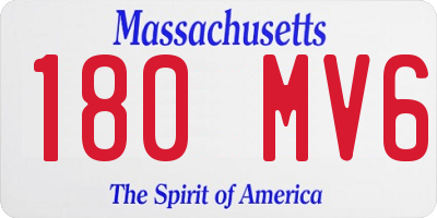 MA license plate 180MV6