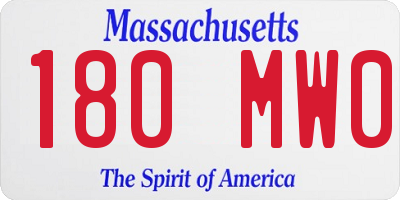 MA license plate 180MW0