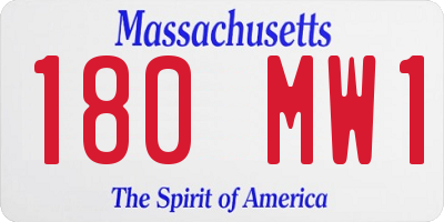 MA license plate 180MW1
