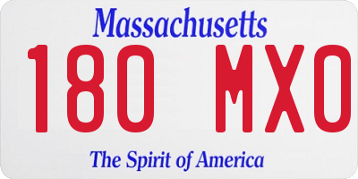 MA license plate 180MX0