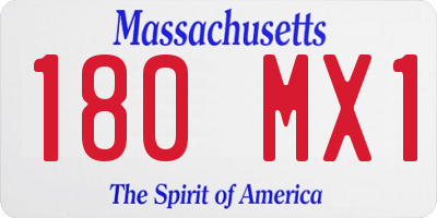 MA license plate 180MX1