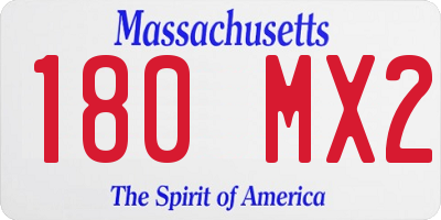 MA license plate 180MX2