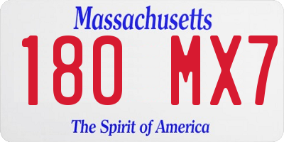 MA license plate 180MX7