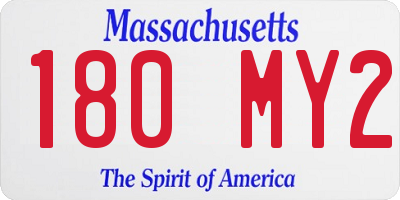 MA license plate 180MY2