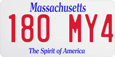 MA license plate 180MY4
