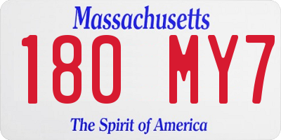 MA license plate 180MY7