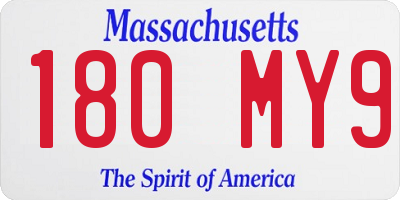 MA license plate 180MY9