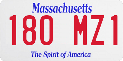 MA license plate 180MZ1