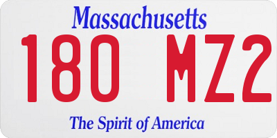 MA license plate 180MZ2