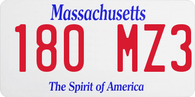 MA license plate 180MZ3