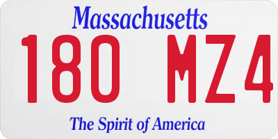 MA license plate 180MZ4