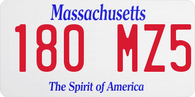 MA license plate 180MZ5