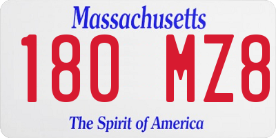 MA license plate 180MZ8