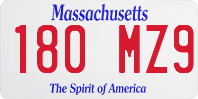 MA license plate 180MZ9